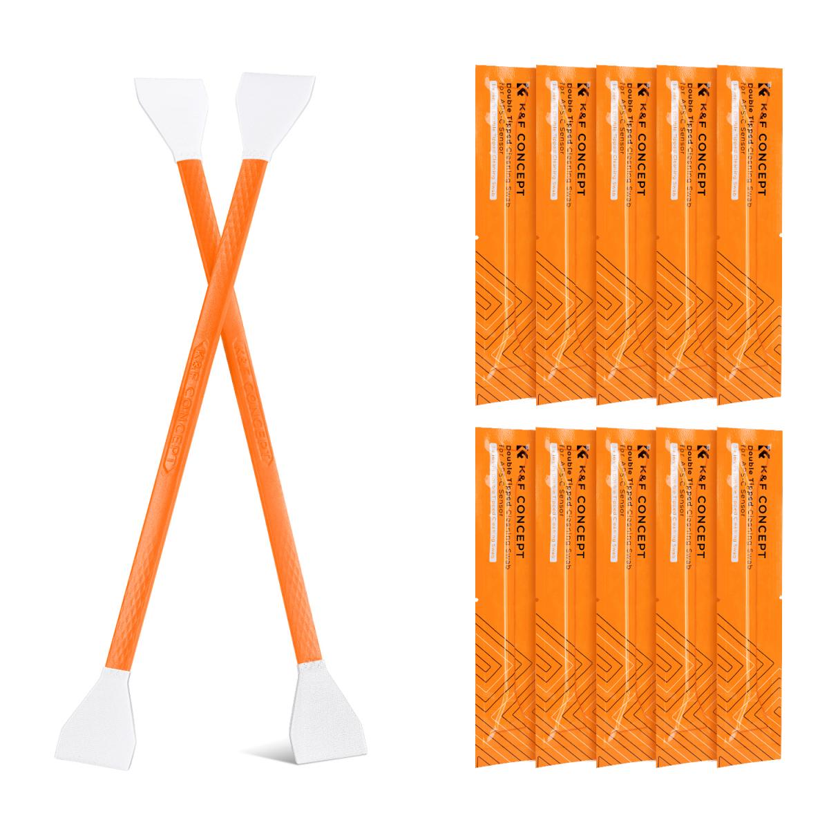 پاروی دو سر تمیز کننده سنسور K&F Concept 10 pieces 16mm APS-C frame cleaning sticks SKU.1962